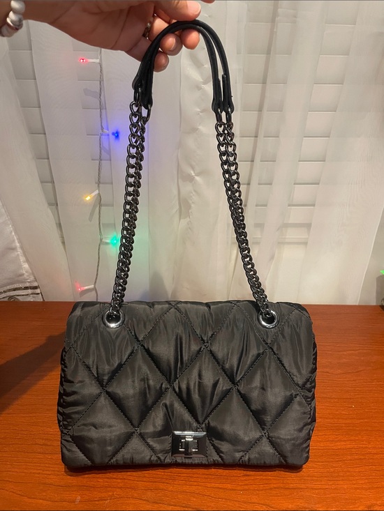 INC International Concepts Handbags - INC EUC Quilted Chain-Handle Shoulder Bag - Black